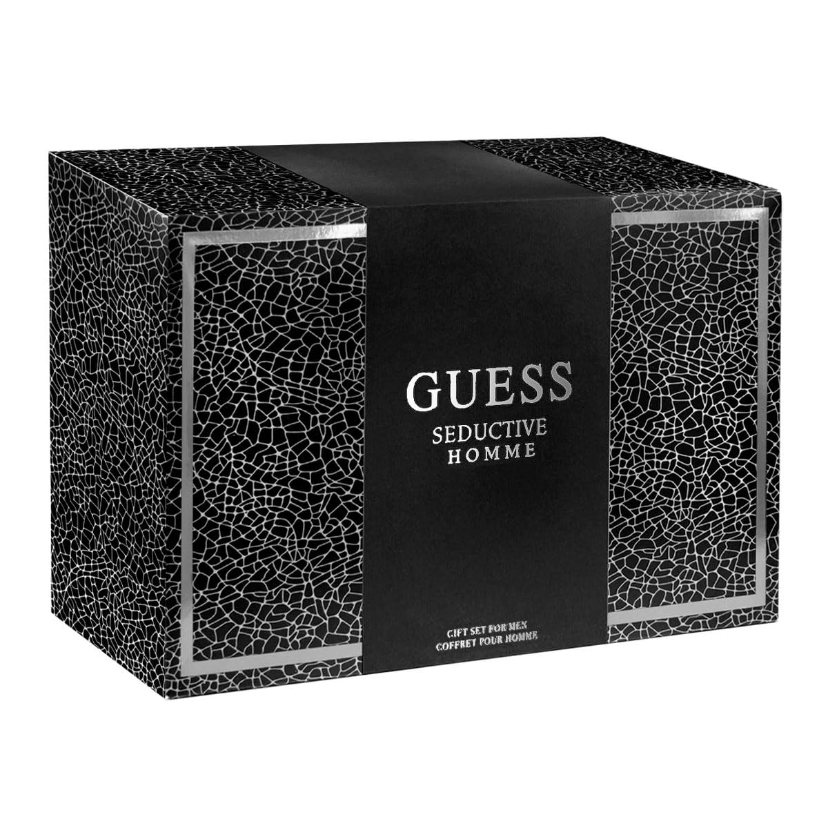 Guess Seductive Homme 3.4oz EDT Spray, 6.0oz Deodorant Body Spray, 3.4oz Shower Gel, Pouch Men 4 Pc Gift Set